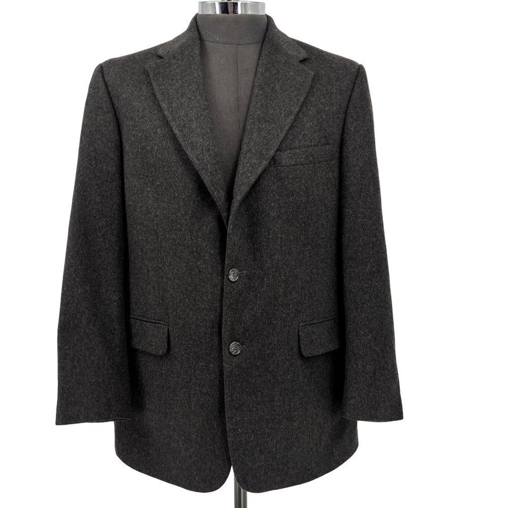 Bill Blass 100% Cashmere Single Breasted Unvented Blazer Jacket Size 41 Regular